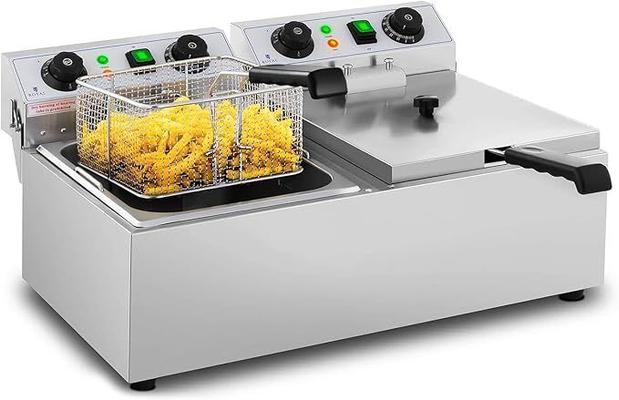 Grill & Ofen mieten & vermieten - Doppelfritteuse Fritteuse 2 x 3200 Watt 2 x 10 Liter 50 – 200°C Kaltzonen mit Timer bis 60 Minuten in Elsdorf (Rheinland)