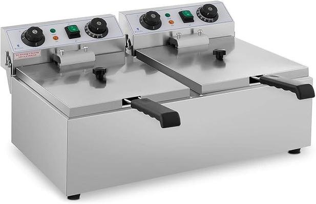 Grill & Ofen mieten & vermieten - Doppelfritteuse Fritteuse 2 x 3200 Watt 2 x 10 Liter 50 – 200°C Kaltzonen mit Timer bis 60 Minuten in Elsdorf (Rheinland)
