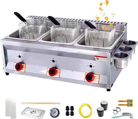 Grill & Ofen mieten & vermieten - Gasfritteuse Fritteuse gewerblich 2 Tanks 10 l x 2/3 Korb Deckel Edelstahl Propan große Kapazität in Elsdorf (Rheinland)