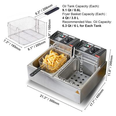 Grill & Ofen mieten & vermieten - Elektrische Fritteuse aus Edelstahl 24 l Doppeltank-Fritteuse 2 x 1500 Watt inkl. 2 Frittierkörbe in Elsdorf (Rheinland)