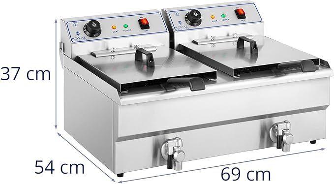 Grill & Ofen mieten & vermieten - Elektro Fritteuse Starkstrom Doppel-Gewerbe-Fettfritteuse 2 x 16 L 2 x 6.000 Watt 380 V Starkstrom in Elsdorf (Rheinland)