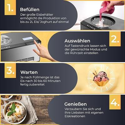 Softeismaschine mieten & vermieten - Streicheis Maschine Eismaschine & Joghurtbereiter 2L Speiseeis Maschine 180W Edelstahl Eismaschine in Elsdorf (Rheinland)