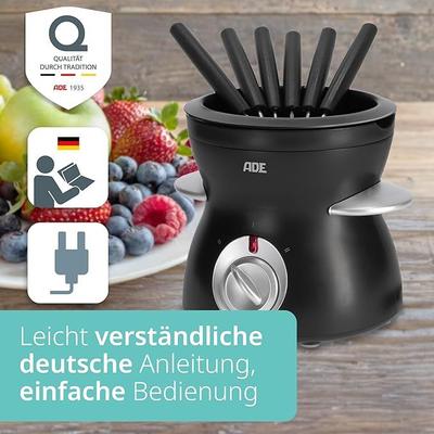 Grill & Ofen mieten & vermieten - Schokoladenfondue elektrisch 500 ml 8 Spieße 2 Temperaturen Schmelzen Warmhalten Temperaturregler in Elsdorf (Rheinland)