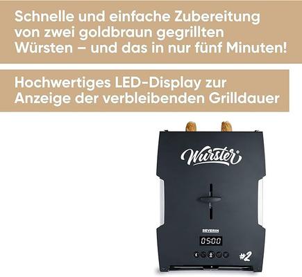 Grill & Ofen mieten & vermieten - Wurstbräter Wurstgrill Wurstmaschine Wurstmaker schwarz abnehmbare Wurstablage [Energieklasse B] in Elsdorf (Rheinland)