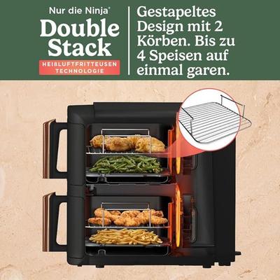Grill & Ofen mieten & vermieten - Heißluftfritteuse XL Double Stack 2 vertikale Schubladen 4 Kochstufen 2 Schlitze platzsparend 9,5 L in Elsdorf (Rheinland)