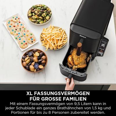 Grill & Ofen mieten & vermieten - Heißluftfritteuse XL Double Stack 2 vertikale Schubladen 4 Kochstufen 2 Schlitze platzsparend 9,5 L in Elsdorf (Rheinland)