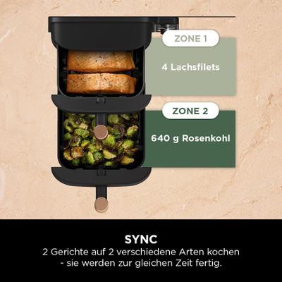 Grill & Ofen mieten & vermieten - Heißluftfritteuse XL Double Stack 2 vertikale Schubladen 4 Kochstufen 2 Schlitze platzsparend 9,5 L in Elsdorf (Rheinland)