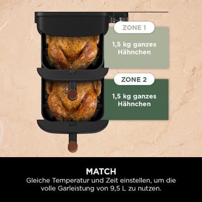 Grill & Ofen mieten & vermieten - Heißluftfritteuse XL Double Stack 2 vertikale Schubladen 4 Kochstufen 2 Schlitze platzsparend 9,5 L in Elsdorf (Rheinland)