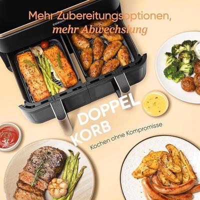 Grill & Ofen mieten & vermieten - Heißluftfritteuse gold 2 Fächer 6-in-1 Dual Zone XXL 8,5 L zwei Kammern mit Sichtfenster in Elsdorf (Rheinland)