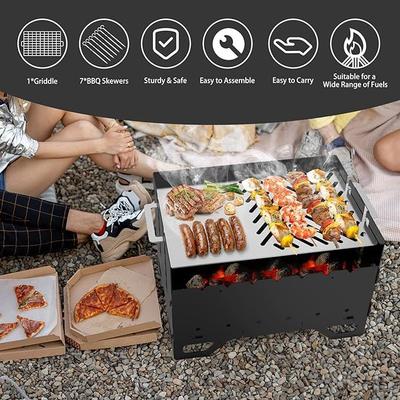 Grill & Ofen mieten & vermieten - Schaschlinkgrill mobiler Mangal Holzkohlegrill BBQ mit Plancha-Grillplatte und 7 Spießen 2-in-1 in Elsdorf (Rheinland)