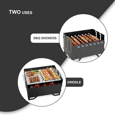 Grill & Ofen mieten & vermieten - Schaschlinkgrill mobiler Mangal Holzkohlegrill BBQ mit Plancha-Grillplatte und 7 Spießen 2-in-1 in Elsdorf (Rheinland)