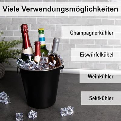 Cocktailbar mieten & vermieten - Weinkühler Sektkühler mit Griffen edles glattes schwarzes Design ideal zum Kühlen von Sekt Wein in Elsdorf (Rheinland)