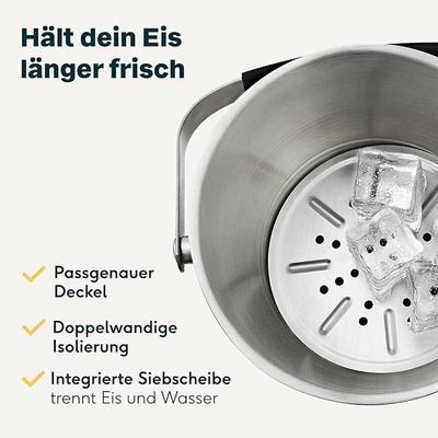 Bar Theke mieten & vermieten - Eiswürfelbehälter Eiskübel mit Deckel und Zange Edelstahl doppelwandig isoliert extra Kühlung in Elsdorf (Rheinland)