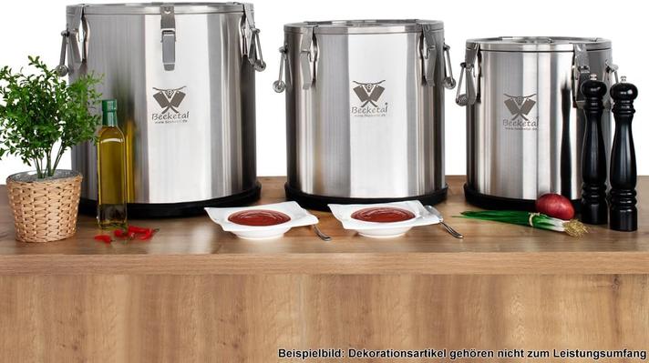 Buffetzubehör mieten & vermieten - Thermobehälter Entlüftung Edelstahl mit 21 L Gesamtvolumen doppelwandig isoliert Transportbehälter in Elsdorf (Rheinland)