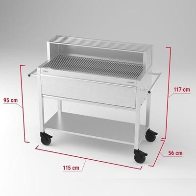 Grill & Ofen mieten & vermieten - Gastrogrill Gastro Holzkohlegrill Profigrill Edelstahlgrill XXL Grill Holzkohle 4 Lenkrollen 8 mm in Elsdorf (Rheinland)