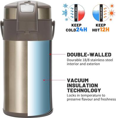 Kaffeemaschinen mieten & vermieten - Pumpkanne 4l Thermoskannen Kaffeespender Kanne Kaffeekanne 4,0 Liter Edelstahl doppelwandig in Elsdorf (Rheinland)