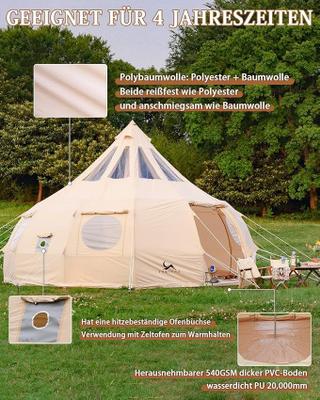 Camping Zelte mieten & vermieten - Tipizelt Jurtenzelt Familienzelt Zwiebelzelt Canvas-Zelt 8-Personen 5x3,15m Segeltuch Pyramidenzelt in Elsdorf (Rheinland)