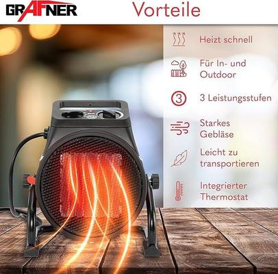Campingzubehör mieten & vermieten - Stromheizung Elektroheizung Elektroheizer Zeltheizung Heizlüfter mit 2000 Watt 2 KW 3 Heizstufen in Elsdorf (Rheinland)