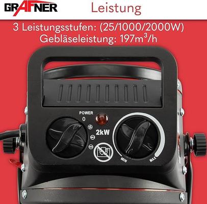 Campingzubehör mieten & vermieten - Stromheizung Elektroheizung Elektroheizer Zeltheizung Heizlüfter mit 2000 Watt 2 KW 3 Heizstufen in Elsdorf (Rheinland)