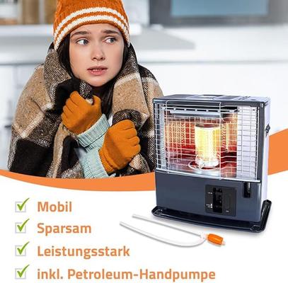 Campingzubehör mieten & vermieten - Petroleumheizer 3000 Watt 15 Stunden mit Handpumpe Heizgerät für Outdoor Camping Garten Terrasse in Elsdorf (Rheinland)