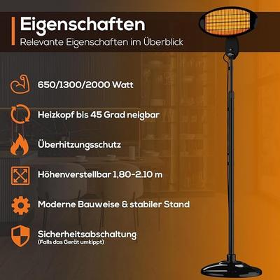 Heizstrahler & Heizpilz mieten & vermieten - Wärmestrahler Infrarotstrahler Standheizstrahler Terrassenheizer 2000 Watt Terrasse Wickeltisch in Elsdorf (Rheinland)