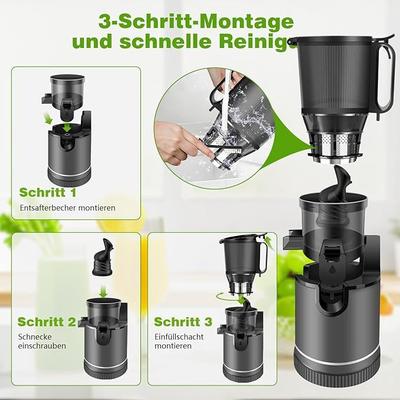 Cocktailbar mieten & vermieten - Entsafter 1,8 L Slow Juicer 400 W 147 mm Einfüllschacht elektrisch hohe Saftausbeute in Elsdorf (Rheinland)