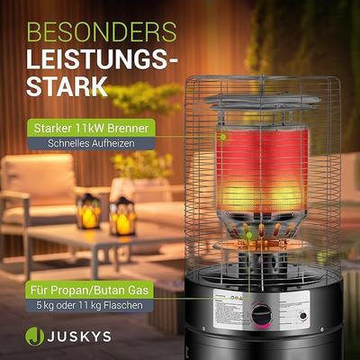 Heizstrahler & Heizpilz mieten & vermieten - Outdoor-Heizstrahler 11 kW Gasbrenner Terrassenheizer Gasbetrieb Terrasse Balkon Garten 5+11 L Gas in Elsdorf (Rheinland)