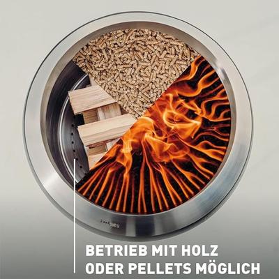 Feuerschale mieten & vermieten - Feuerschale Feuerkorb Feuerstelle rauchfrei hohem Boden Edelstahl emaillierter Holzvergaser in Elsdorf (Rheinland)