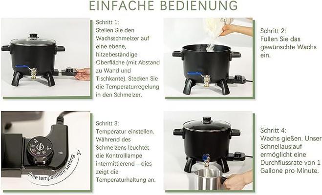 Brenner mieten & vermieten - Wachsschmelzer Wachsschmelztopf Wachsschmelze 6 L temperaturbeständig groß mit Ausgießer einfach in Elsdorf (Rheinland)