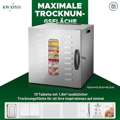 Buffetzubehör mieten & vermieten - Dörrgerät Dörrautomat trocknen Obst Früchten Gemüse u.a. Edelstahl 1000 Watt 10 Stufen mit 30-90°C in Elsdorf (Rheinland)