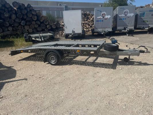 Autoanhänger mieten & vermieten - Vermietung Autotransporter 1 Achse 1,8t. Seilwinde mieten leihen in Senden
