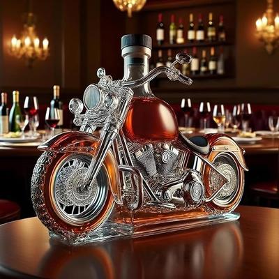 Cocktailbar mieten & vermieten - Motorrad-Whisky-Dekanter Whisky-Liebhaber Glasflasche lustige Trinkflasche Whisky Champagner Wodka in Elsdorf (Rheinland)