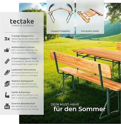 Bierzeltgarnitur mieten & vermieten - Bierzeltgarnitur mit Rückenlehne Biertisch Esstisch Klapptisch Campingtisch 2 x Bank Rückenlehne in Elsdorf (Rheinland)
