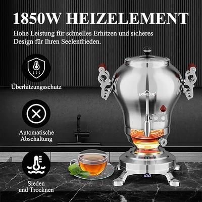 Cocktailbar mieten & vermieten - Türkischer Teekocher Wasserkocher elektrisch Samoware Edelstahl 1850 Watt Teemaschine 2,5 L + 1,2 L in Elsdorf (Rheinland)