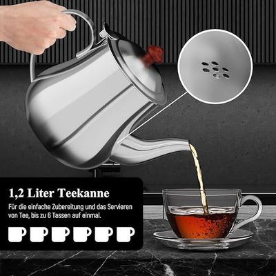 Cocktailbar mieten & vermieten - Türkischer Teekocher Wasserkocher elektrisch Samoware Edelstahl 1850 Watt Teemaschine 2,5 L + 1,2 L in Elsdorf (Rheinland)