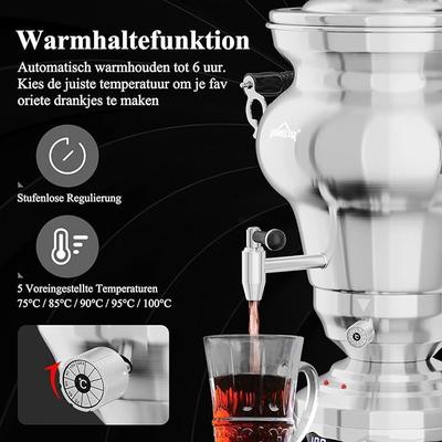 Cocktailbar mieten & vermieten - Teemaschine elektrisch Wasserkocher Teekocher Samoware Edelstahl 1850Watt 5 L + 1,6 L Teekannen Set in Elsdorf (Rheinland)