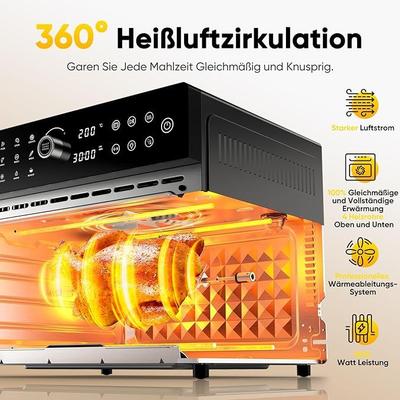 Grill & Ofen mieten & vermieten - Heißluftfritteuse 30 L XXL Minibackofen Multikocher mit LED-Touchscreen mit Umluft 20 Programme in Elsdorf (Rheinland)