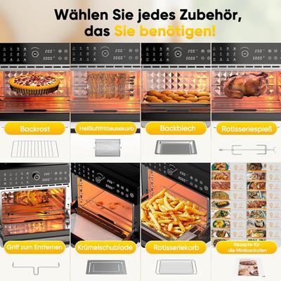 Grill & Ofen mieten & vermieten - Heißluftfritteuse 30 L XXL Minibackofen Multikocher mit LED-Touchscreen mit Umluft 20 Programme in Elsdorf (Rheinland)