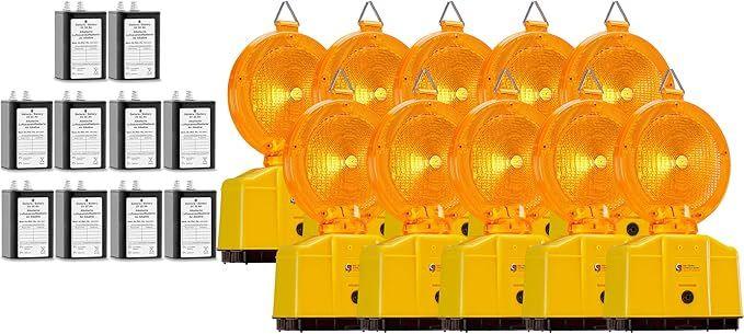 Absperrzubehör mieten & vermieten - Baustellenleuchten Warnleuchten 10 Stück Baustellenbeleuchtung automatische Tag- Nachtschaltung LED in Elsdorf (Rheinland)