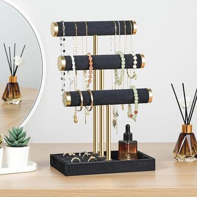 Messe Zubehör mieten & vermieten - Schmuckständer Schmuck Organizer mit 3 Ebenen schwarz Armbänder abnehmbarer T-Steg Schmuck Ständer in Elsdorf (Rheinland)
