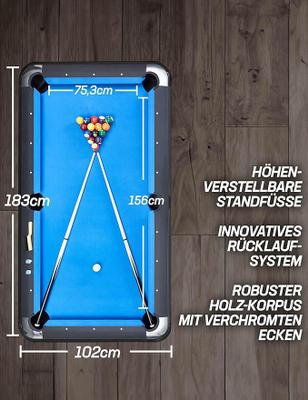 Billardtisch mieten & vermieten - Pool Billard Billardtisch Tischbillard inkl. einem Satz Kugeln Aufbaudreieck 2 Queues mit Kreide in Elsdorf (Rheinland)