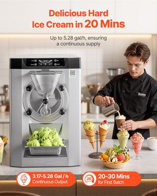 Softeismaschine mieten & vermieten - Eiscrememaschine gewerblich Eismaschine Bällcheneis 2000 W 12–20 L/h Tischgerät Gelato 6L Edelstahl in Elsdorf (Rheinland)