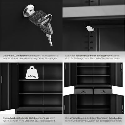 Messemöbel mieten & vermieten - Aktenschrank Mehrzweckschrank Messeschrank aus Stahl Allzweckschrank abschließbar 2 Schrankabteilen in Elsdorf (Rheinland)