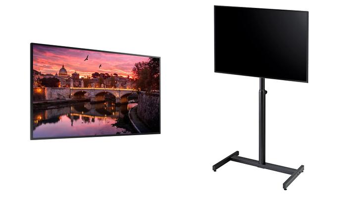 LCD Monitore mieten & vermieten - 49" LED Profi Display (Screen) - Samsung QM49F - inkl. K&M Profi Standfuß in Chemnitz