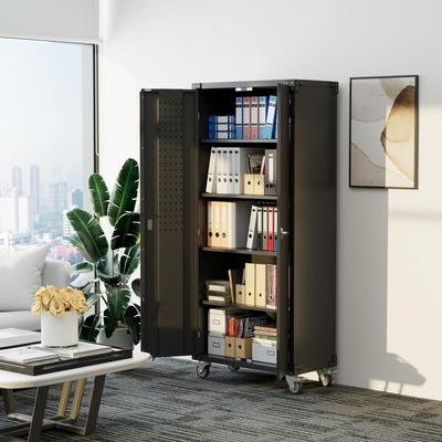 Messemöbel mieten & vermieten - Metallschrank Stahlschrank Messeschrank Wertschrank auf Rädern Pegboard abschließbar 4 Böden in Elsdorf (Rheinland)