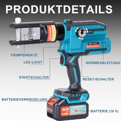 Klammergeräte mieten & vermieten - Crimpzange Kabelschuhpresse Crimpmaschine elektrisch wiederaufladbar hydraulisch tragbar 18V Lithium in Elsdorf (Rheinland)