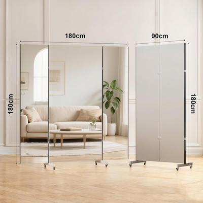 Kulissen mieten & vermieten - Ganzkörperspiegel 180x180 Tanzspiegel Therapiespiegel Standspiegel Multifunktionsspiegel auf Rollen in Elsdorf (Rheinland)