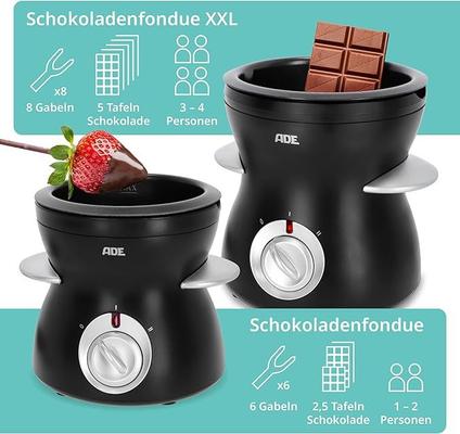 Cocktailbar mieten & vermieten - Schokofondue Schokoladenfondue elektrisch 500 ml 8 Spieße 2 Temperaturstufen Schmelzen Warmhalten in Elsdorf (Rheinland)