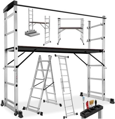 Gerüst mieten & vermieten - Gerüst 3 m Arbeitshöhe Leiter 4 in 1 mobile Mehrzweckleiter Arbeitsbühne Baugerüst Alu Gerüst in Elsdorf (Rheinland)