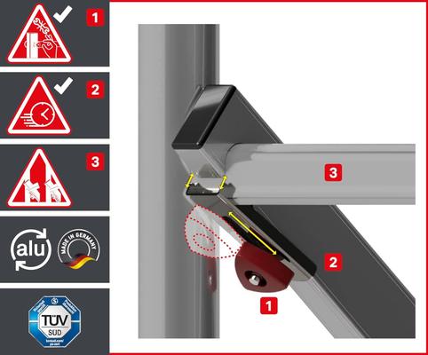 Gerüst mieten & vermieten - Treppengerüst 9,1 m Arbeitshöhe gebremste Lenkrollen TÜV Traglast 200kg/m² Alu Rollgerüst Baugerüst in Elsdorf (Rheinland)